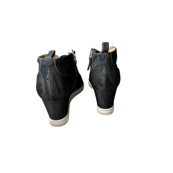 Linea Paolo Women's Felicia Wedge Heel Boot Sz 9 Green Camo Side Zip - Picture 10 of 15